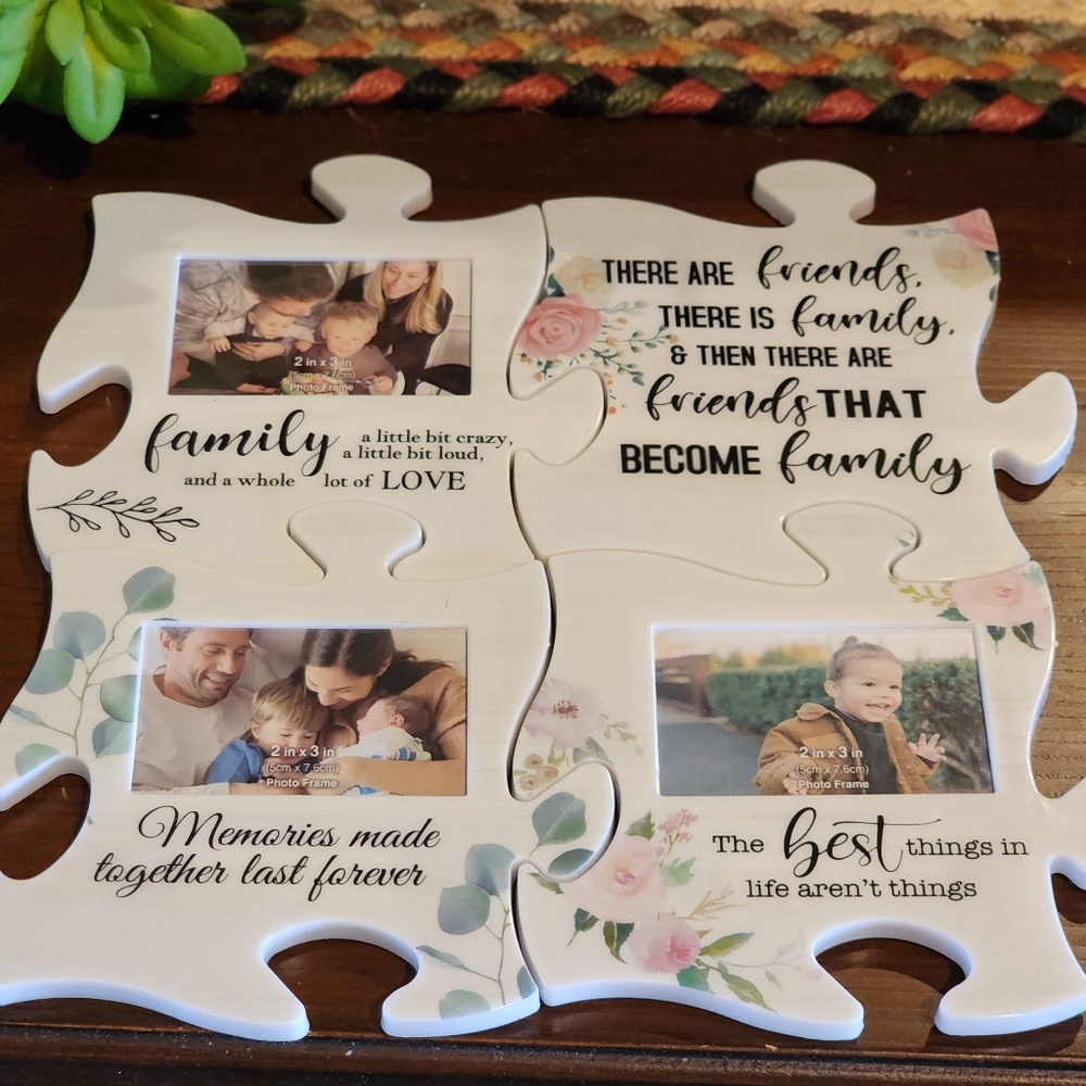Family Puzzle Pieces Photo Frame MAGNETS - Interlocking - Pick One (or More)
